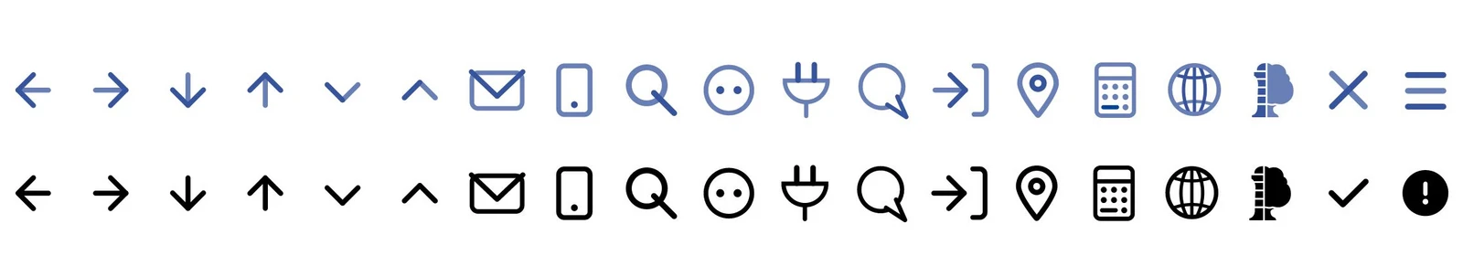 Die neuen Icons für die Webseite.