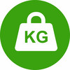 Weißes Gewichts-Icon im grünen Kreis
