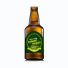 Bierflasche mit grünem Etikett