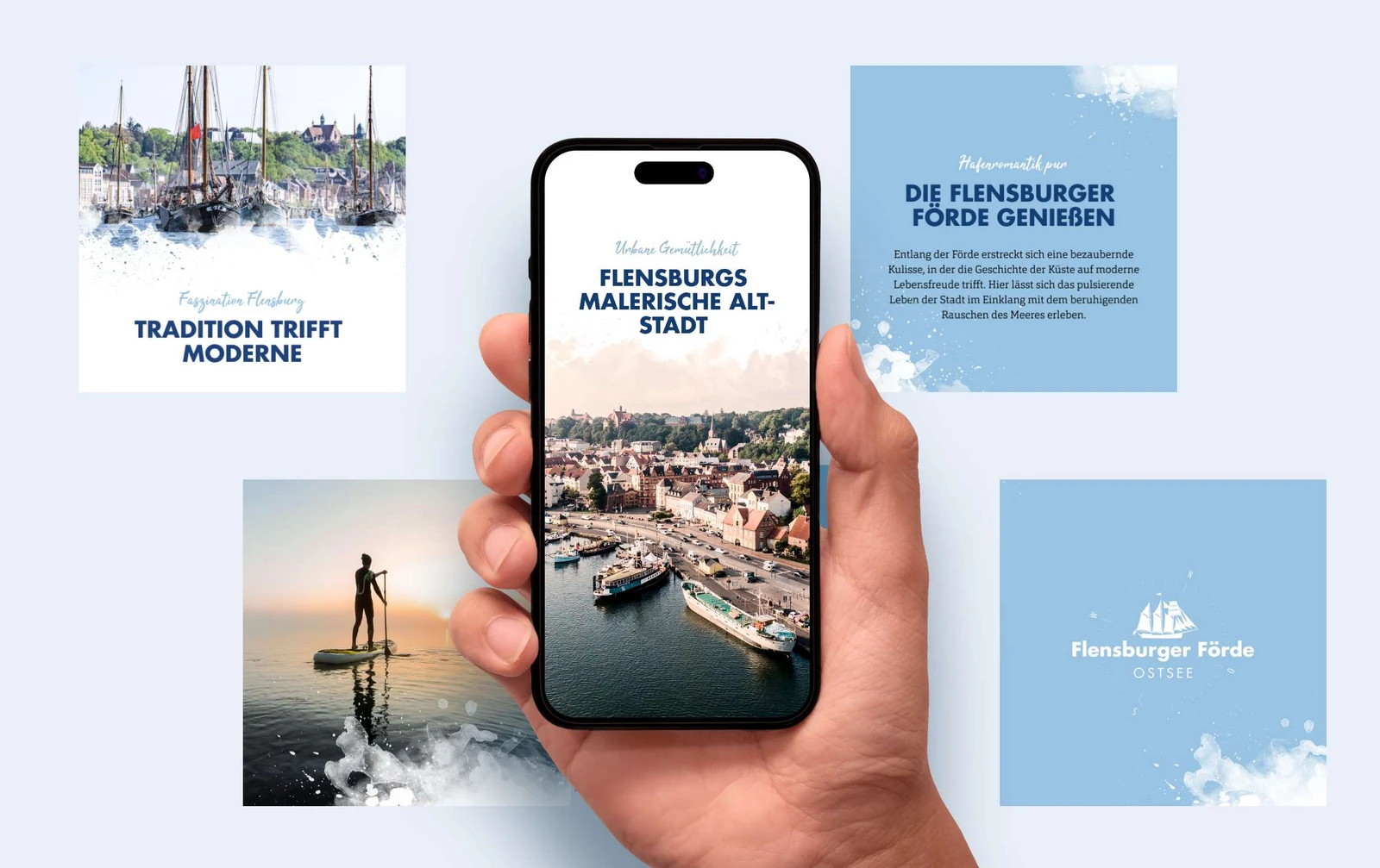Eine Bildercollage mit Grafiken aus Flensburg