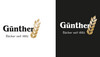 Schwarz weißes Bäckerei Günther Logo