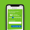 Smartphone zeigt Website von EVS mit grünem Stromrechner und Frage 