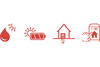 Vier rote Icons von STN