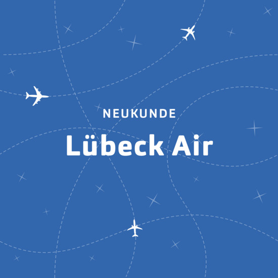 Blaue Kachel mit Flugzeugen von Lübeck Air