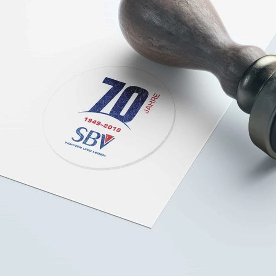SBV Stempel auf weißem Papier