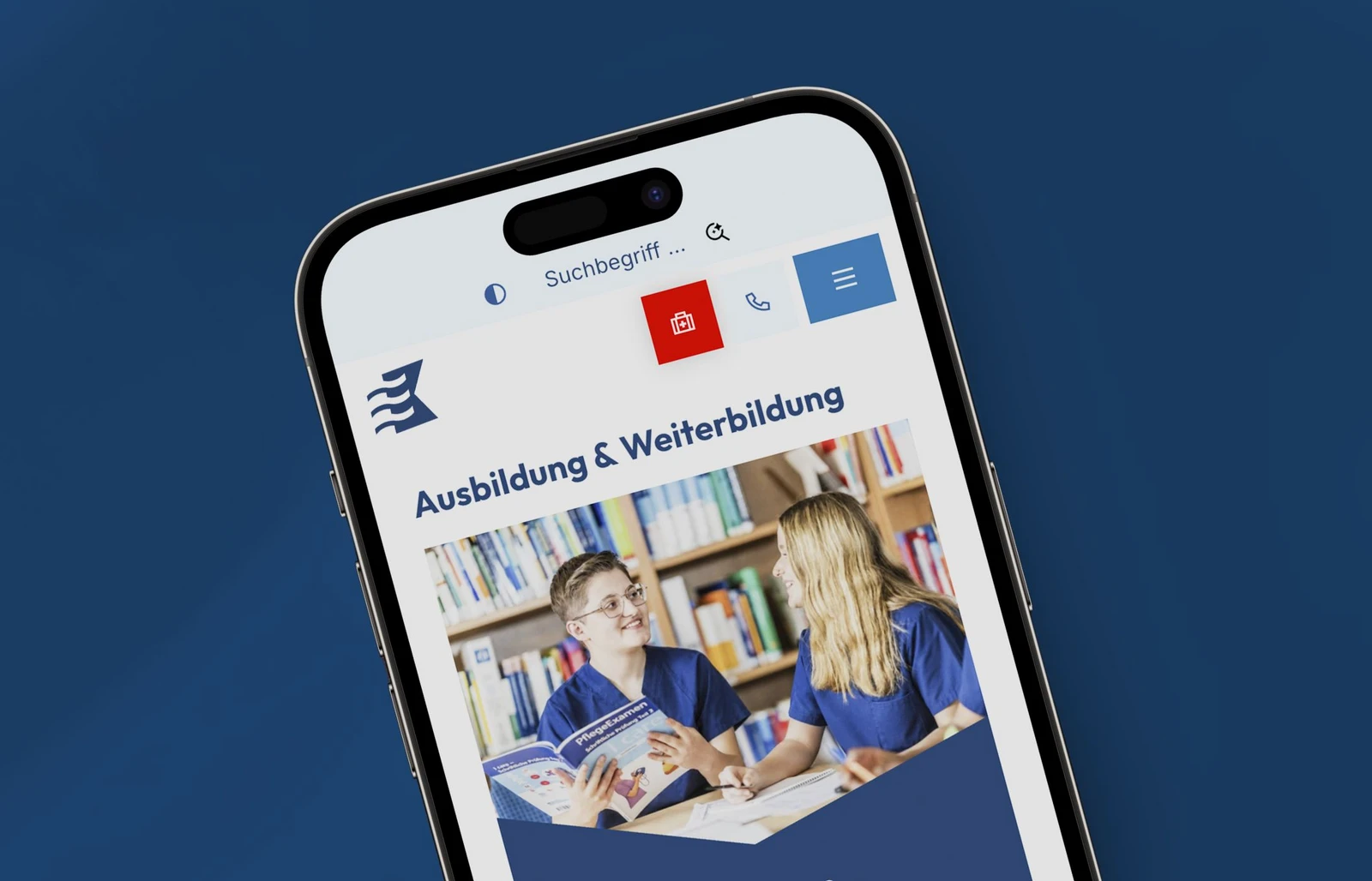 h2_elbek_teaser_02.jpg Ein Smartphone mit der Elbe Kliniken Webseite
