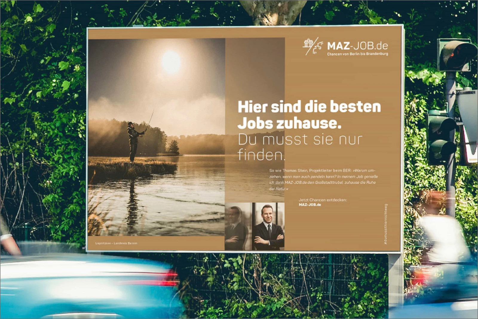 MAZ Job Werbeplakat an einer Straße