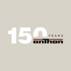 Logo 150 years Anthon auf beigem Hintergrund
