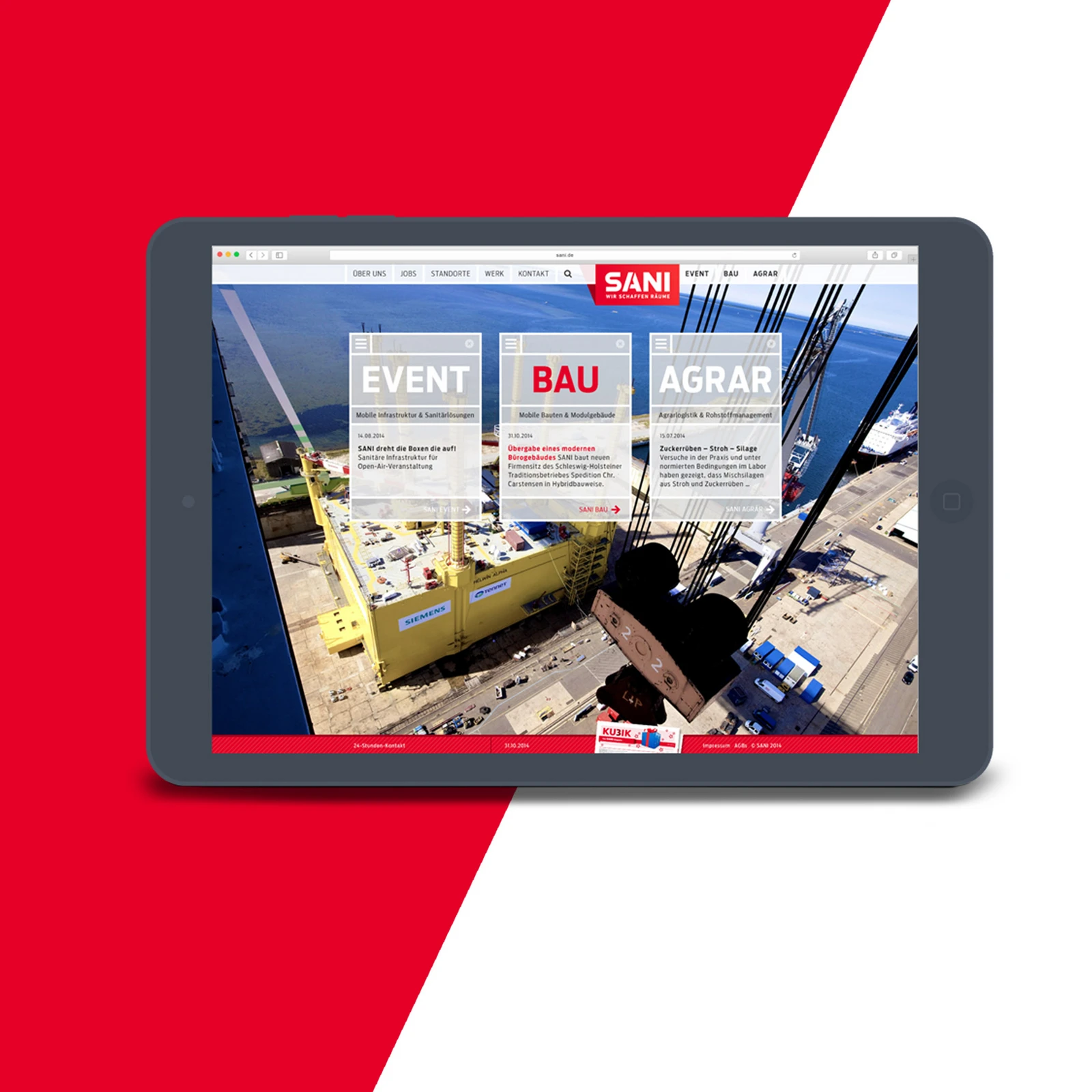 Sani App in Ipad Ansicht