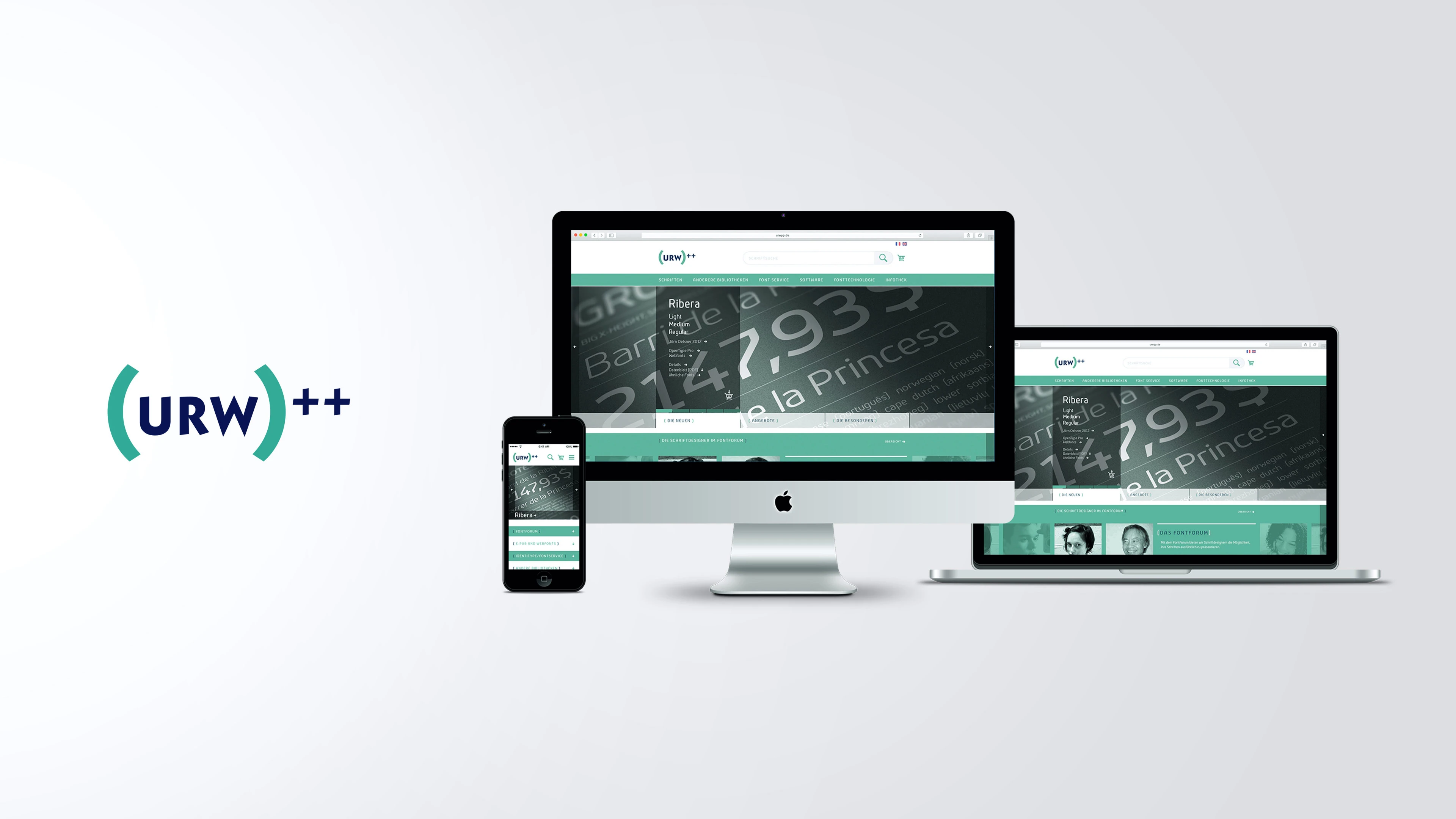URW Homepage in verschiedenen Ansichten