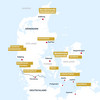 Landkarte über Dänemark mit eingezeichneten Standorten