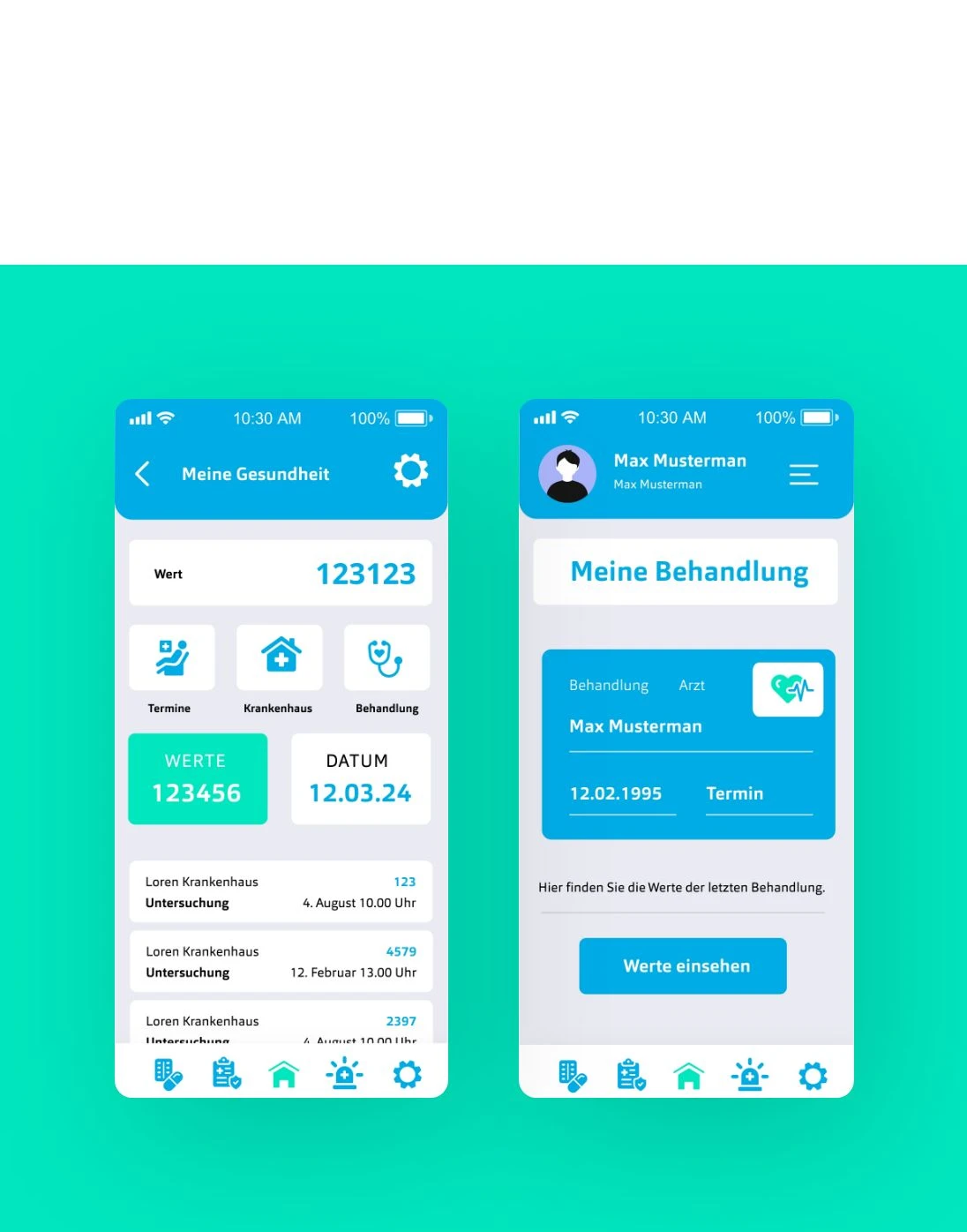 h2_Einblicke_KHZG_teaser_01.jpg Das neue Patientenportal nach KGZG in der mobilen Ansicht.