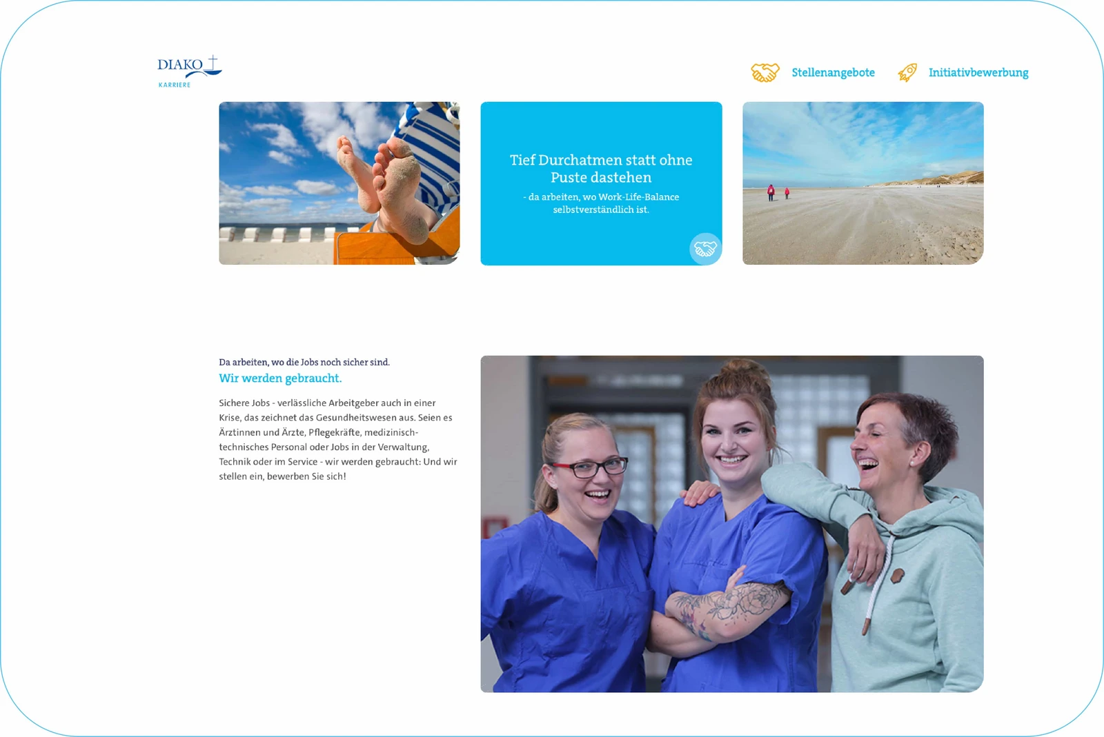 Ansicht der DIAKO-Website