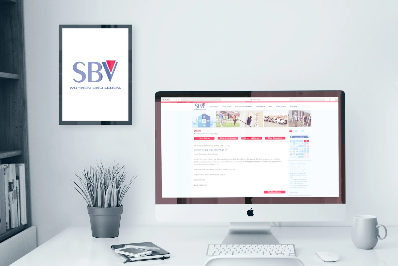 hochzwei_sbv_teaser_gross_02.jpg Bild mit SBV Logo hängt an der Wand