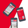 Drei Smartphones mit geöffneter Sani App