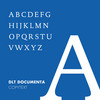 Weißes Alphabet auf blauen Hintergrund von Wiedemann