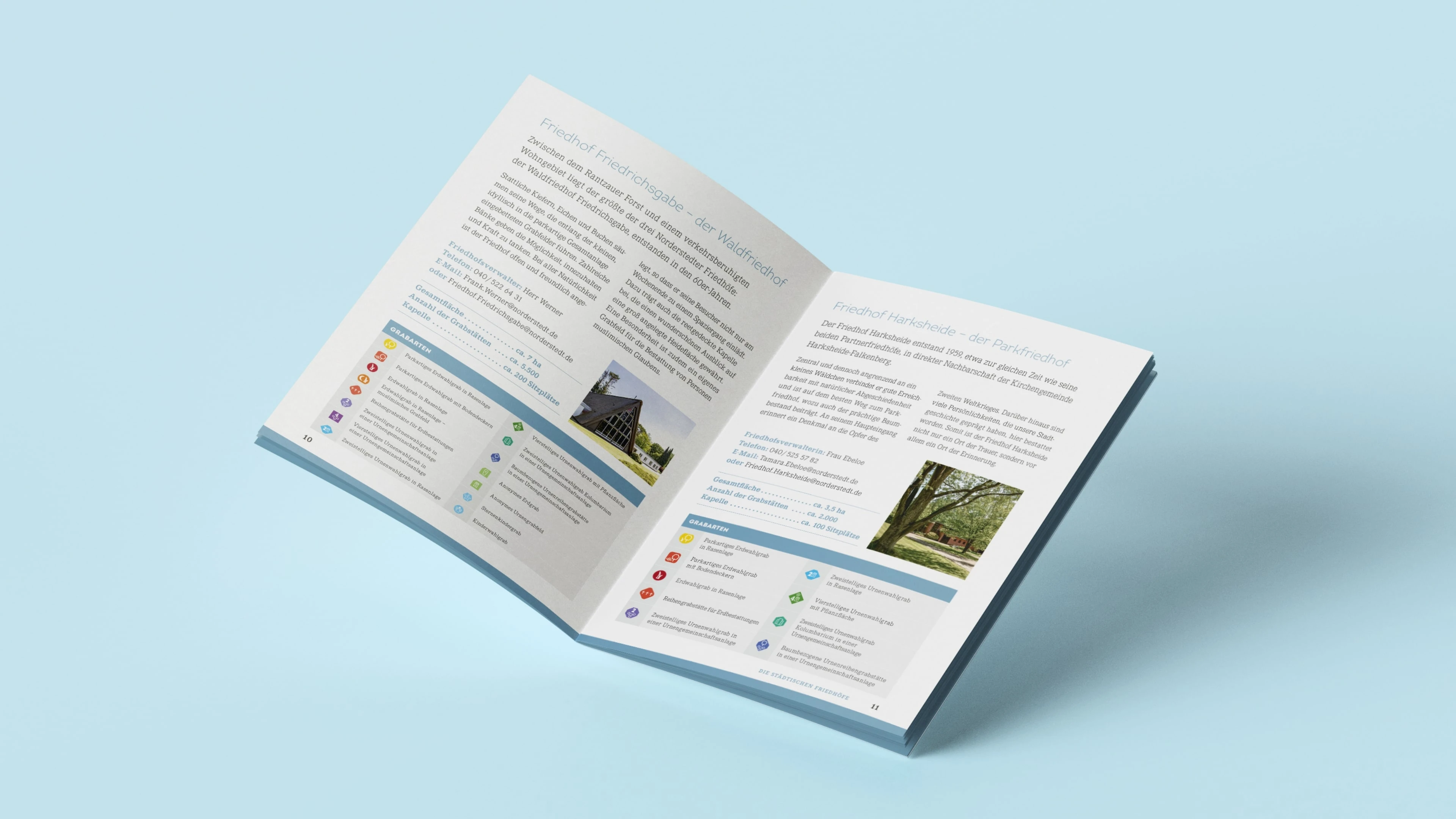 Aufgeschlagener Katalog der Stadt Norderstedt