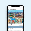 Smartphone zeigt Beispielbeitrag auf Instagram des Sonderborg Airports