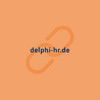 URL delphi-hr.de vor orangefarbenem Hintergrund