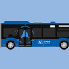 Illustrierter Bus mit VR Bank Sticker