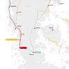 Landkarte von Dänemark mit eingezeichnete Routen