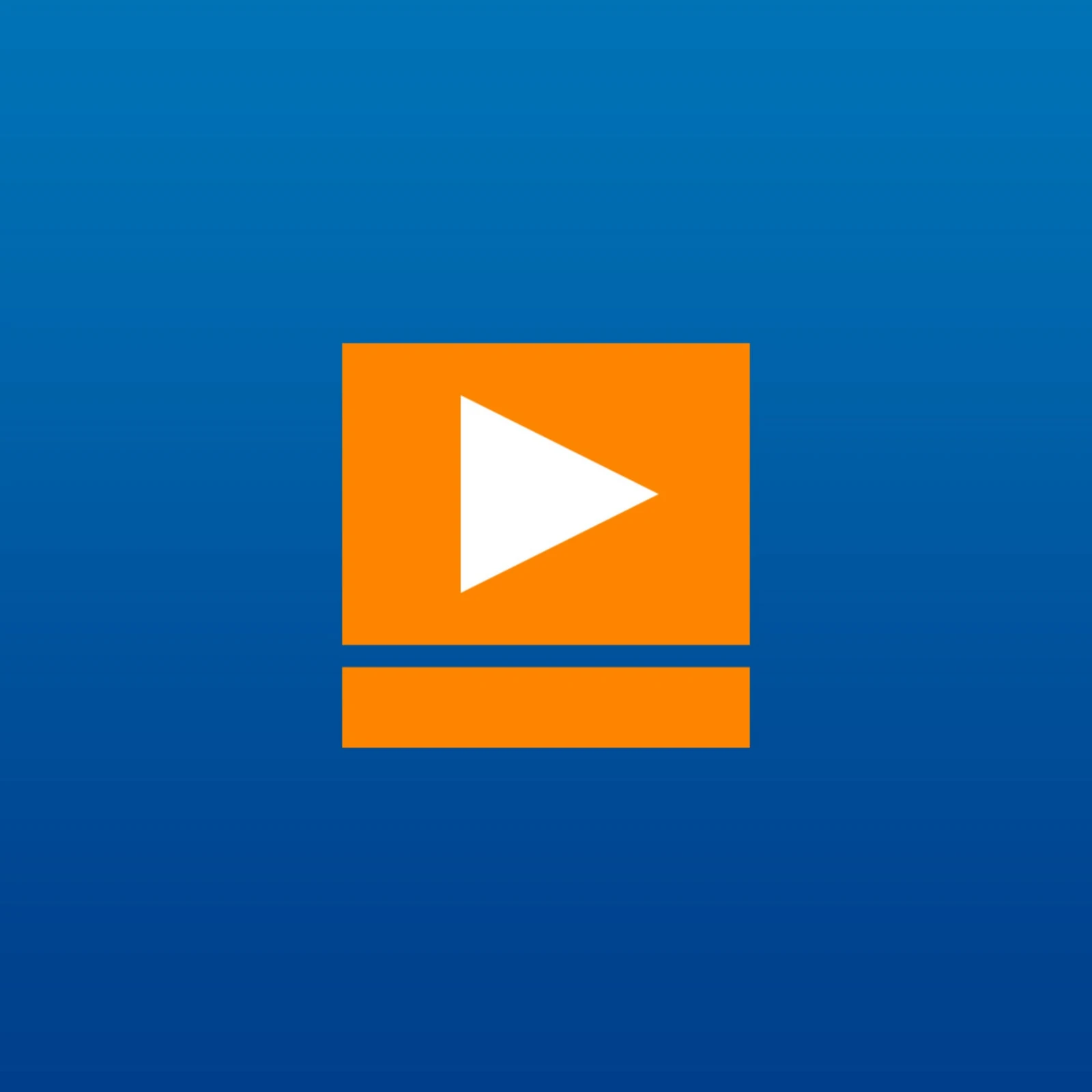 Ein orangener Playbutton