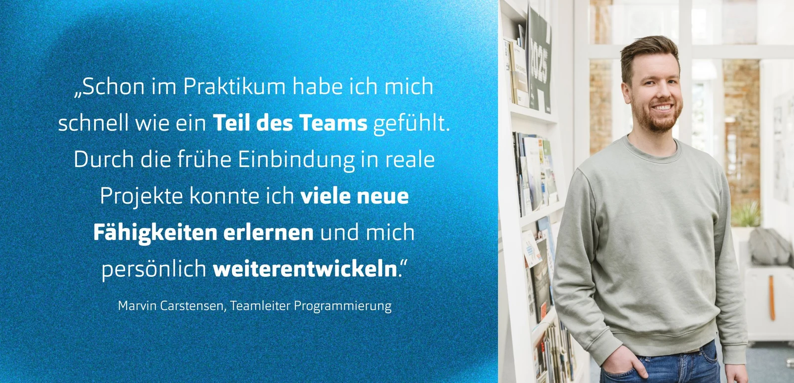 h2_einblicke_berufseinstieg_teaser_01.jpg HOCHZWEI-Mitarbeiter und Zitat