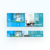 Collage aus Fotos, Icons und blau-türkisen Elementen für Bornemann