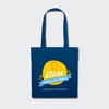 Blaue Henkeltragetasche mit gelbem Ellas-Logo