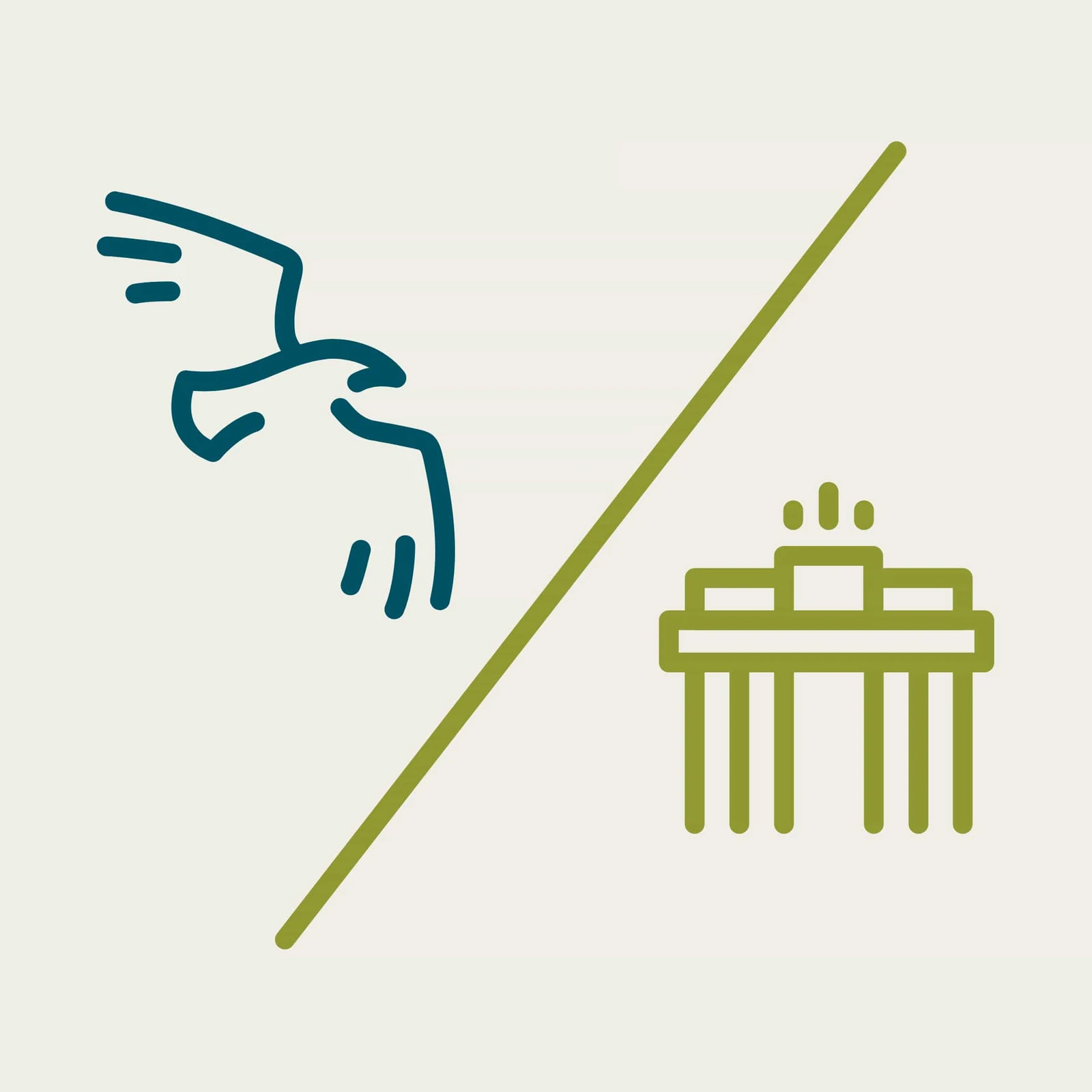 Zwei icons in blau und grün