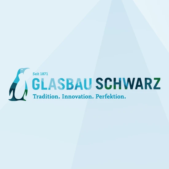 Blaues Logo von Glasbau Schwarz