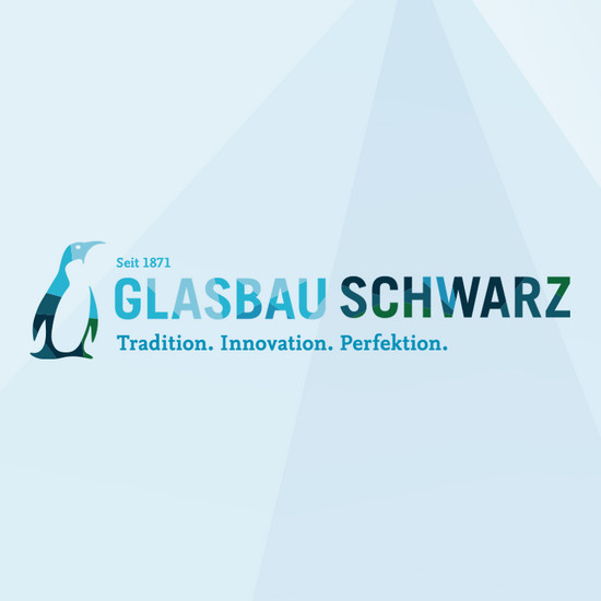 Blaues Logo von Glasbau Schwarz