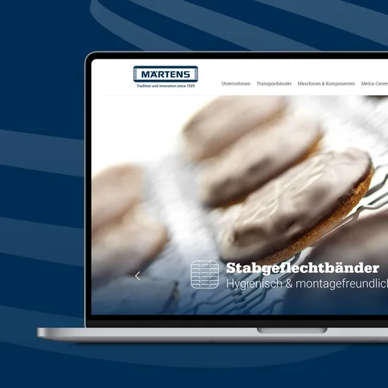 Die Desktopansicht von Märtens Transportbänder Homepage
