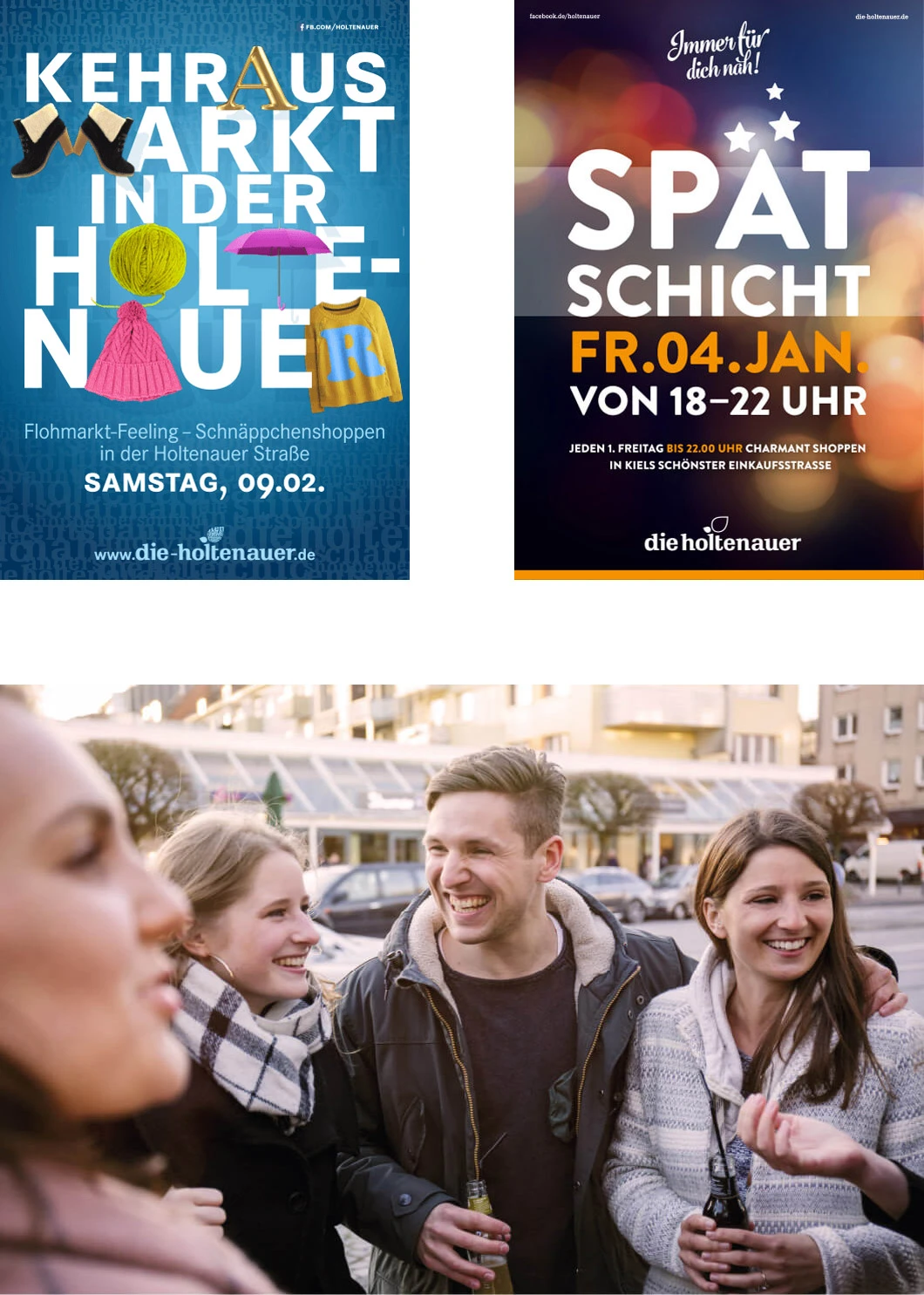 Jugendgruppe trinkt ein Bier
