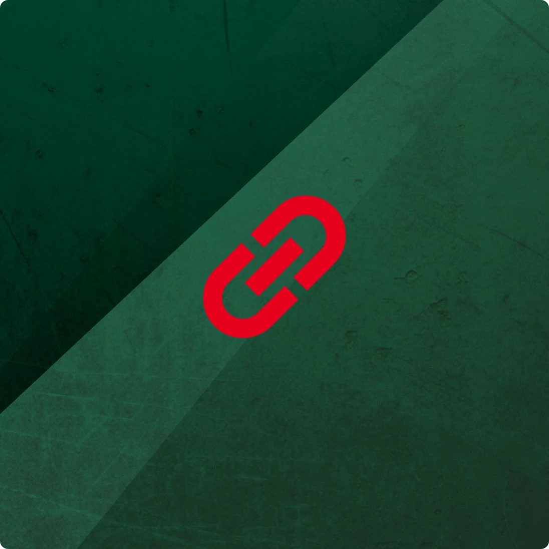 Linksymbol rot auf dunkelgrün