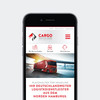 Smartphone zeigt Startseite von Cargo Service Nord 