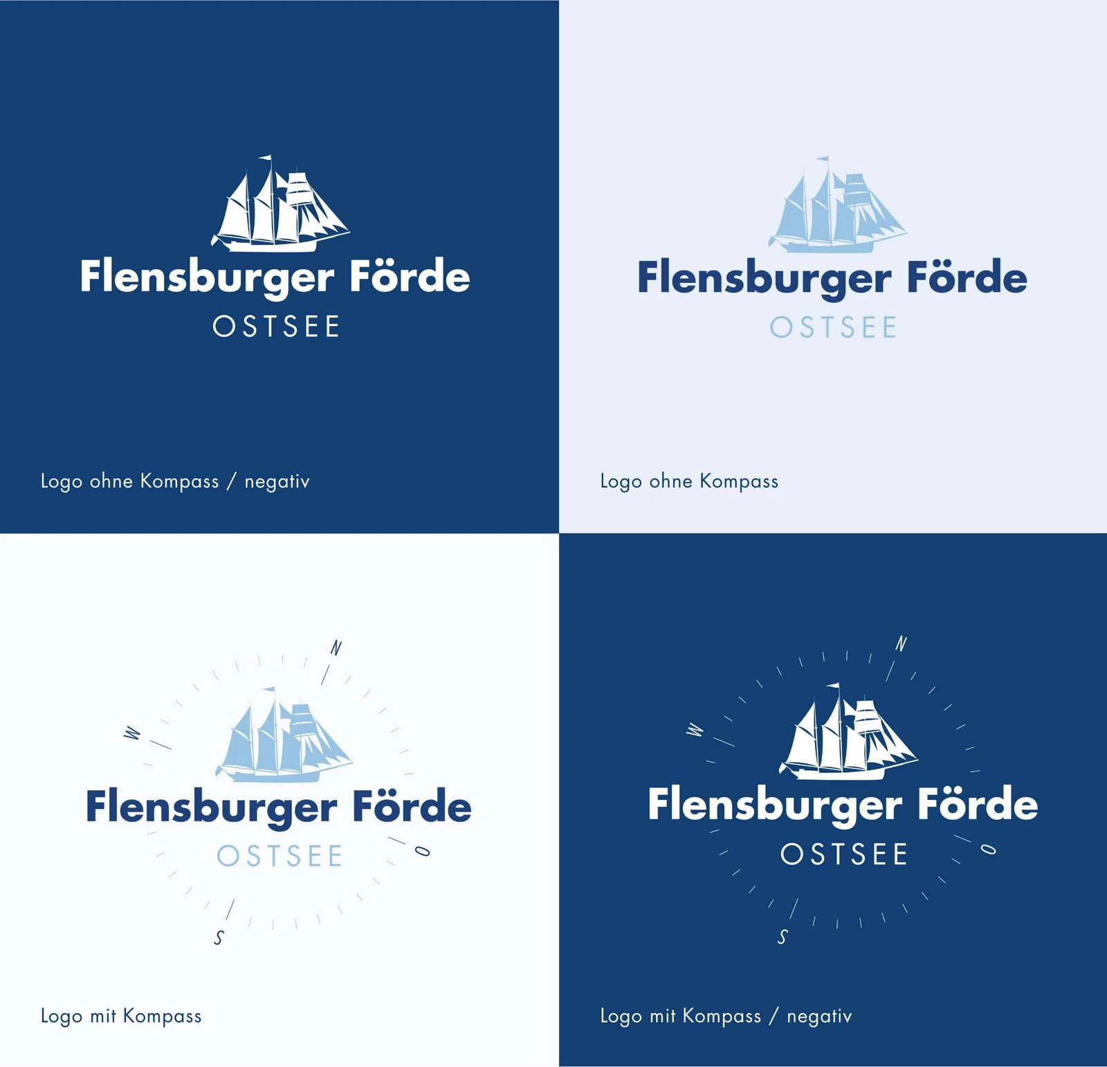 Vier blaue Logos der TAFF