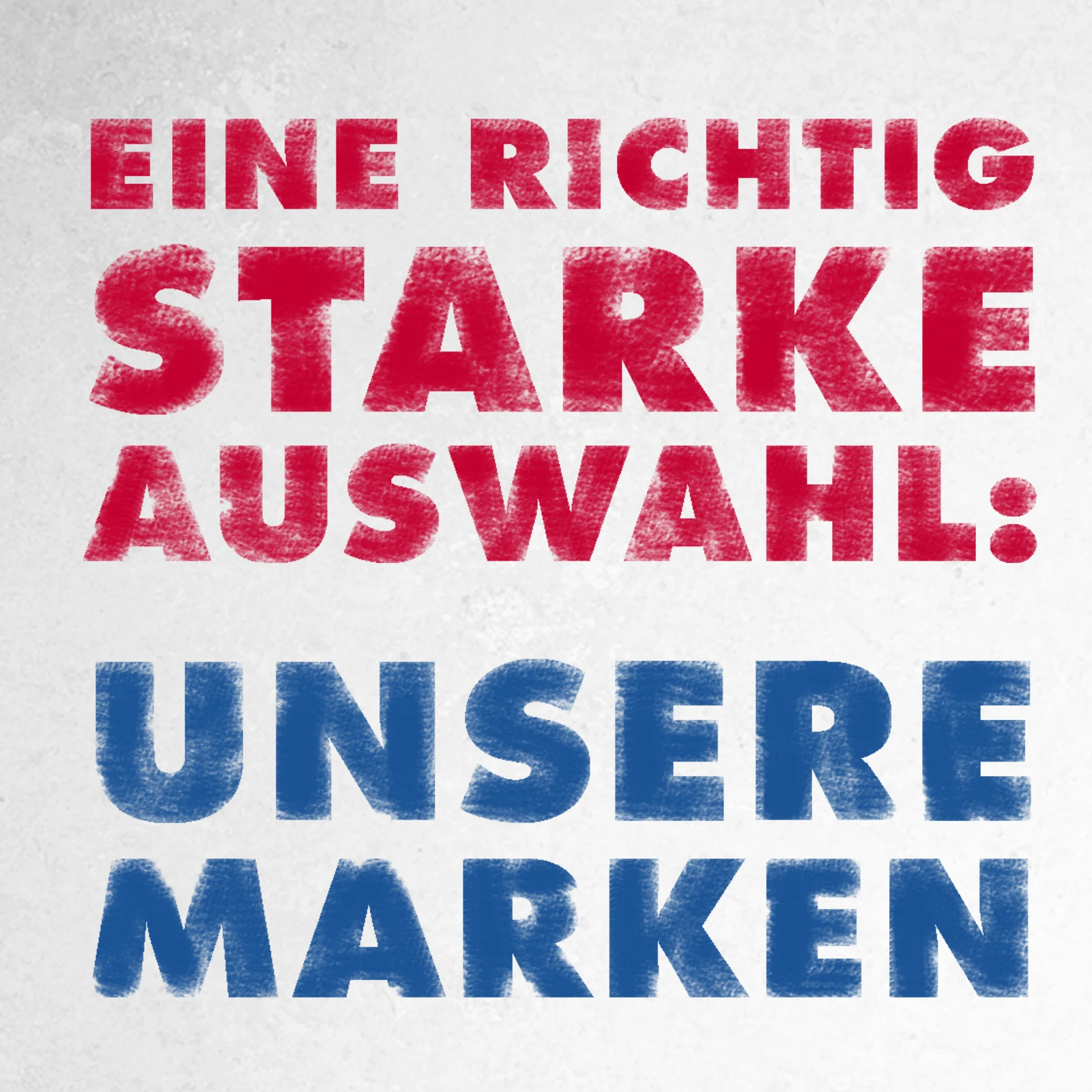 Eine markanter roter Satz über die Markenauswahl