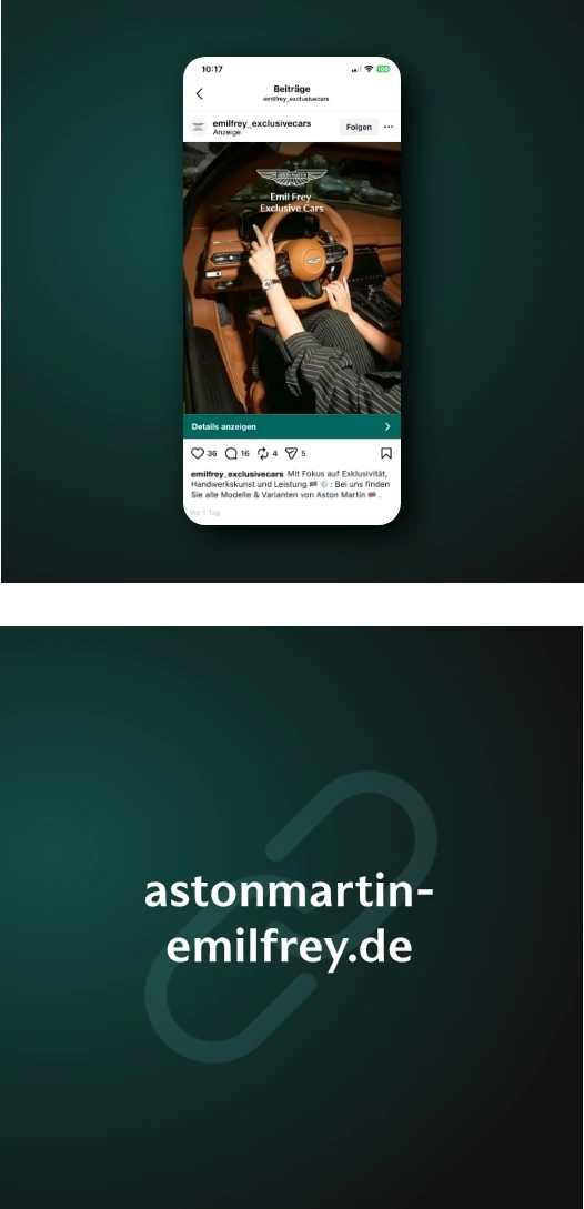 Zweigeteilte Grafik oben der Screenshot der Smartphoneansicht unten die Webadresse der Seite