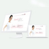 iMac und Tablet zeigen weiß-rosa Website von Cocoon Inn 