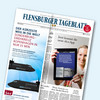Titelblatt des Flensburger Tageblatts mit Werbumschlag für Sonderborg Airport