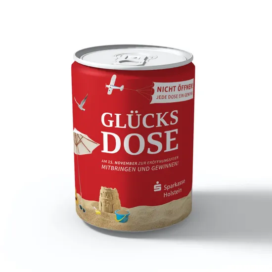 Rote Dose der Sparkasse Holstein