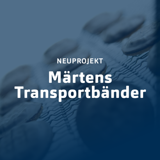 Blauer Teaser Neuprojekt Märtens Transportbänder