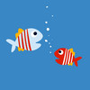 Zwei illustrierte Fische unter Wasser