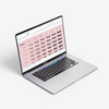 geöffneter Macbook mit pinken screen