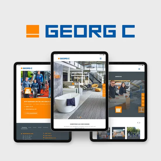 Die neue Georg C.-Seite in der Tablet-Version