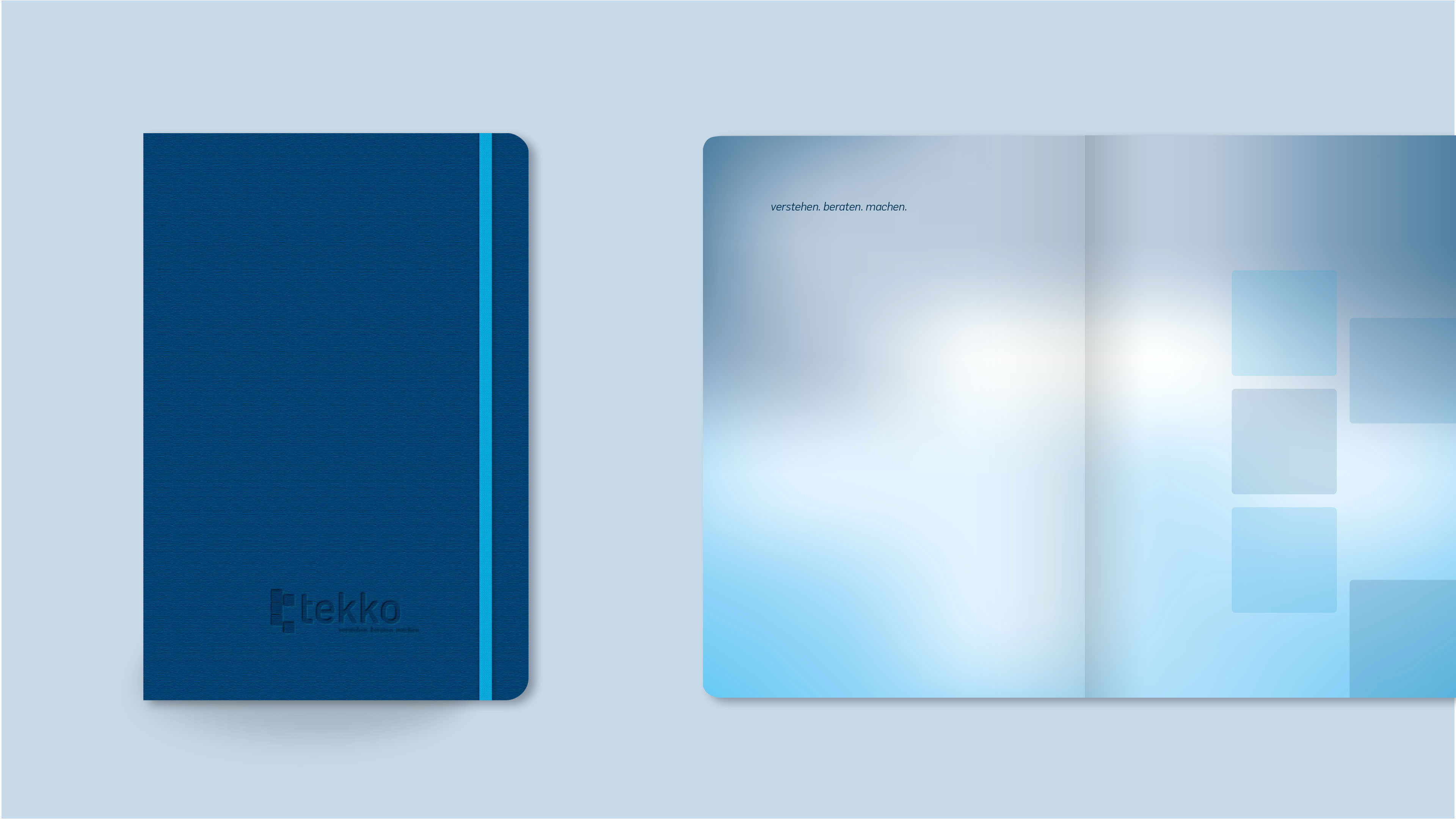 Ein blaues Notizbuch von Tekko