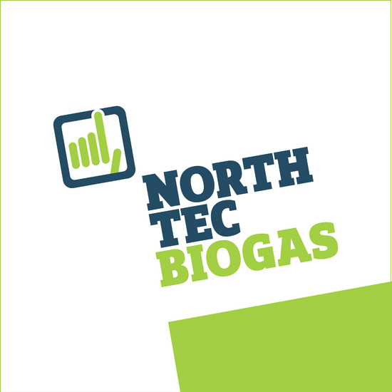 Blau grünes North Tec Biogas Logo