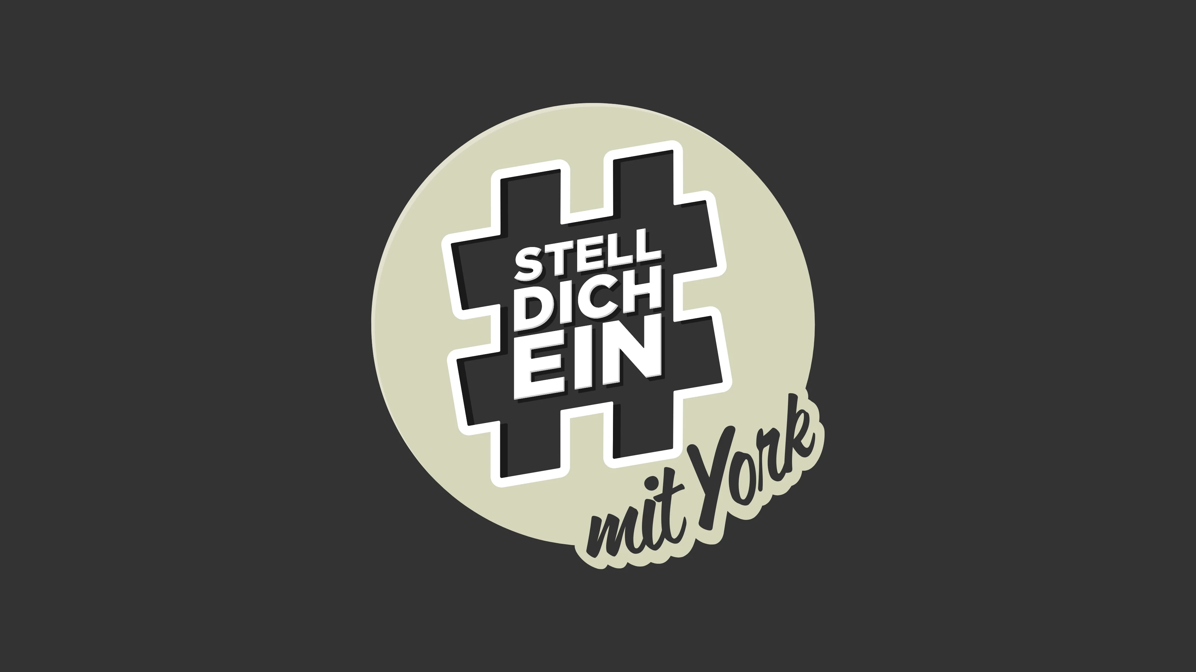 Logo #Stelldichein mit York auf grauem Hintergrund